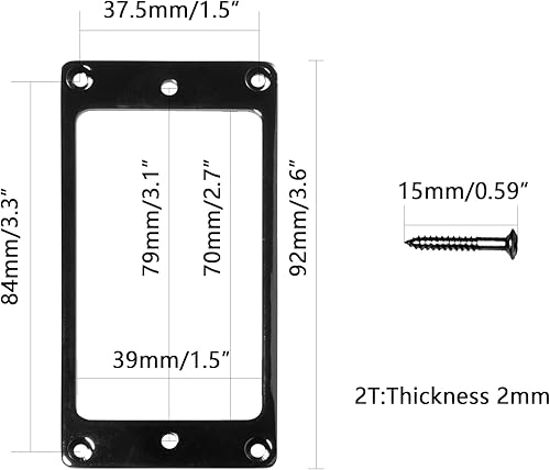 Miniatura 2 de Humbucker - Juego de anillos de montaje para pastillas Humbucker, pieza de repuesto compatible con guitarra eléctrica o bajo de precisión (2 piezas)
