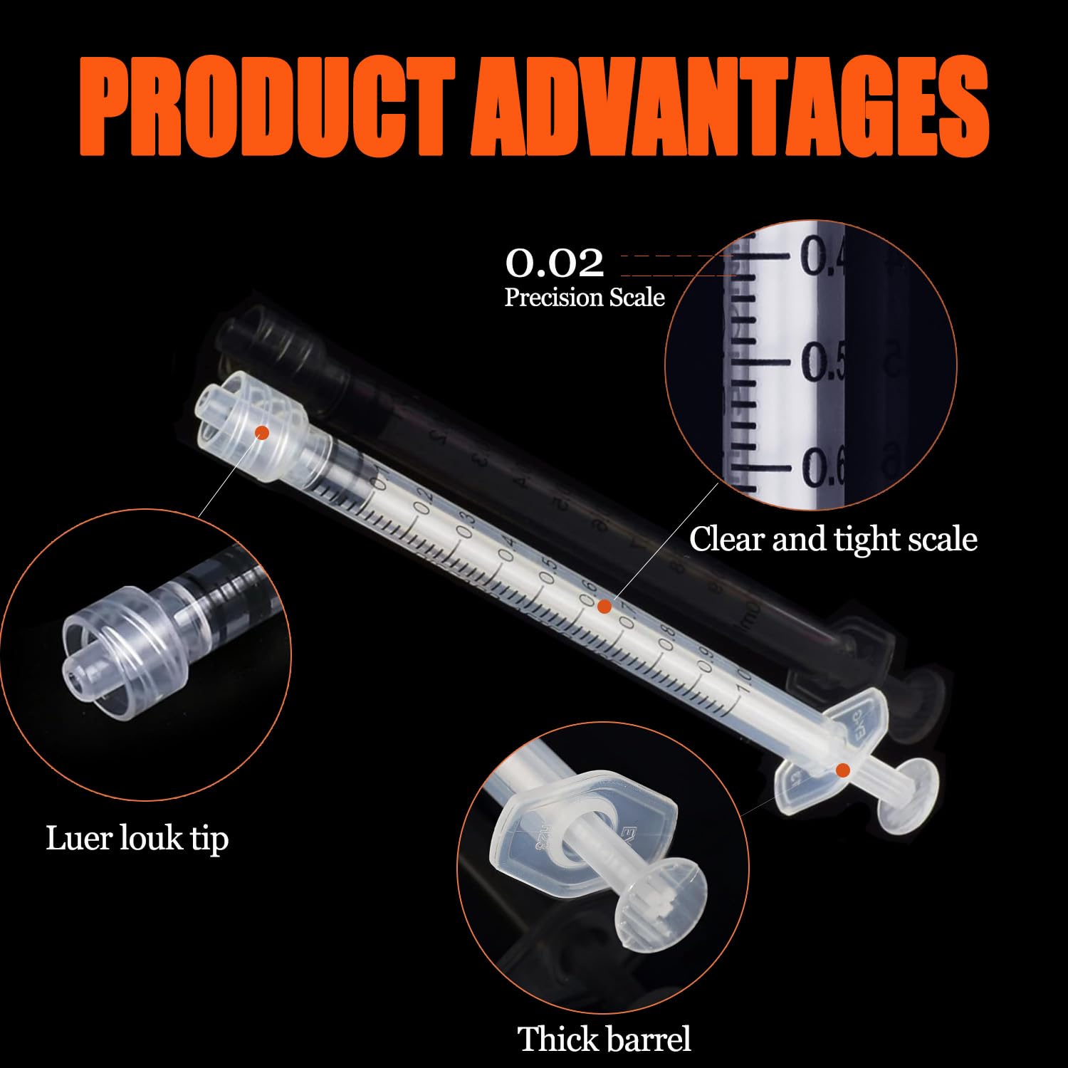30Pack 1ml Luer Lock Syringe without Needle Small Syringes Professional — Amazon image 3