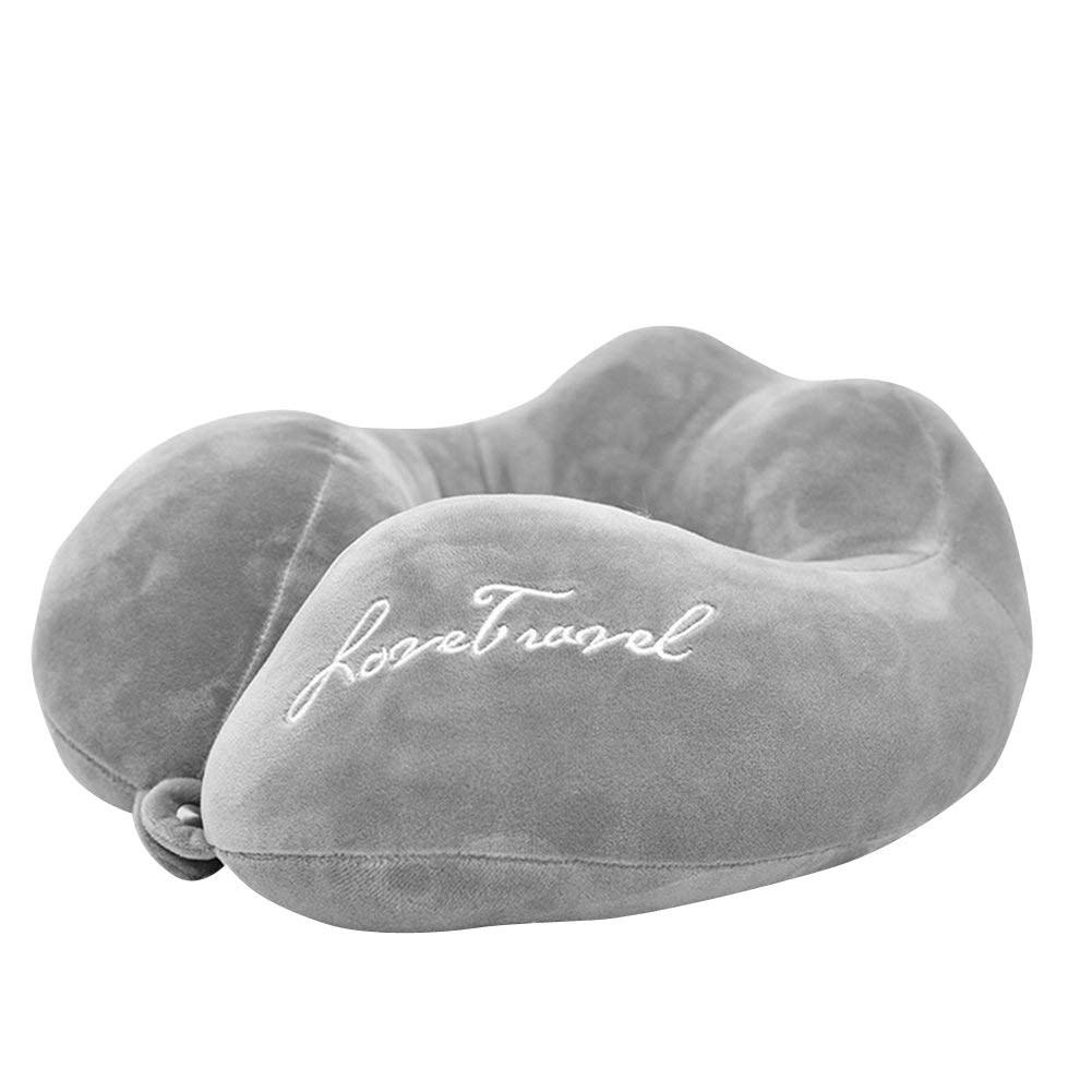 SYGA Love Travel Premium Pillow, Velvet Travel Head, Neck Adjustable Providing 360-Degree Chin Support Head Rest Pillow (Grey), Pack of 1-picture-19