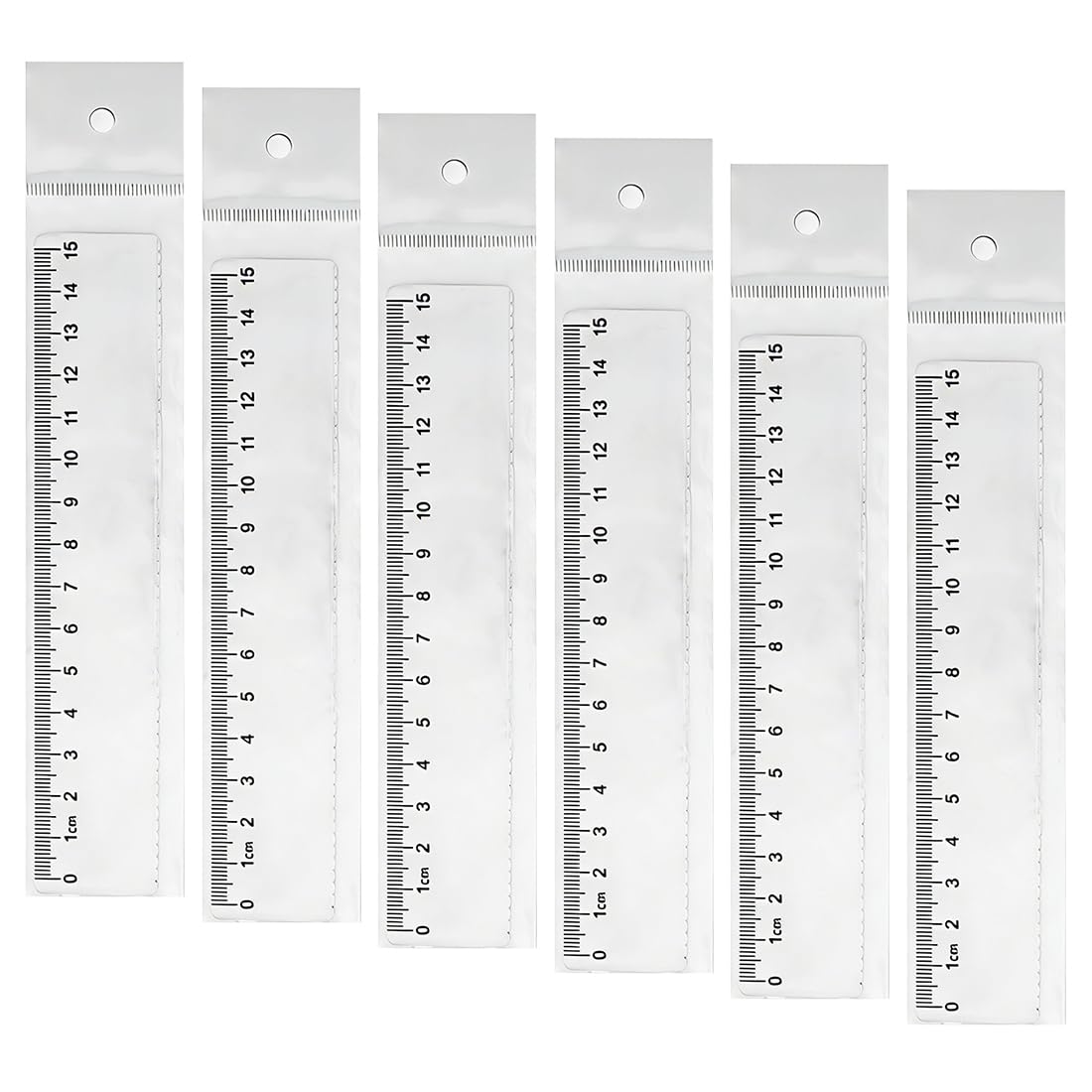 HUZNA 6 Stück Lineal 15cm Grundschule,Transparentes Kunststofflineal,Lineal Präzision Messwerkzeug,mit Metrische-Skala,Bruchsicheres Lineale, für Studenten Büro Designer Malerei