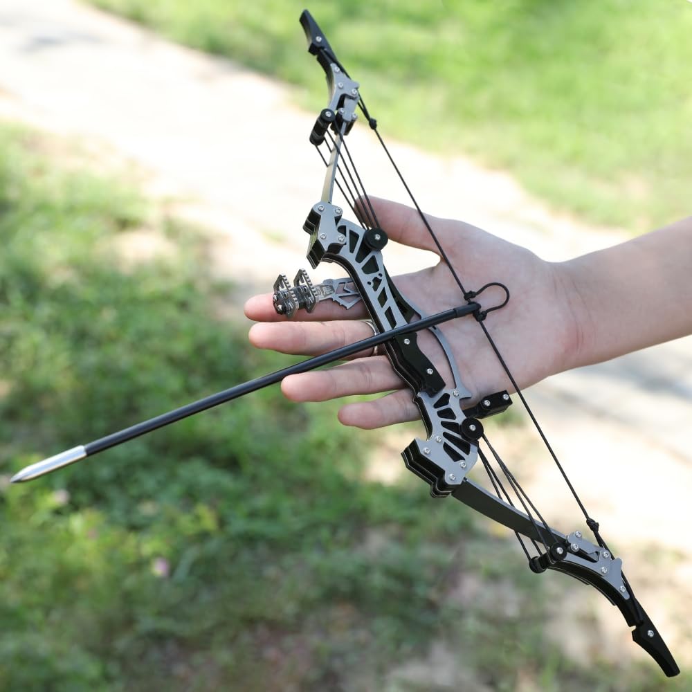 16" Compoundbogen 16LBS - Rechtshänder/Linkshänder Ambidextrous, Anfängerfreundlich für Bogenschießtraining & Jagdsimulation