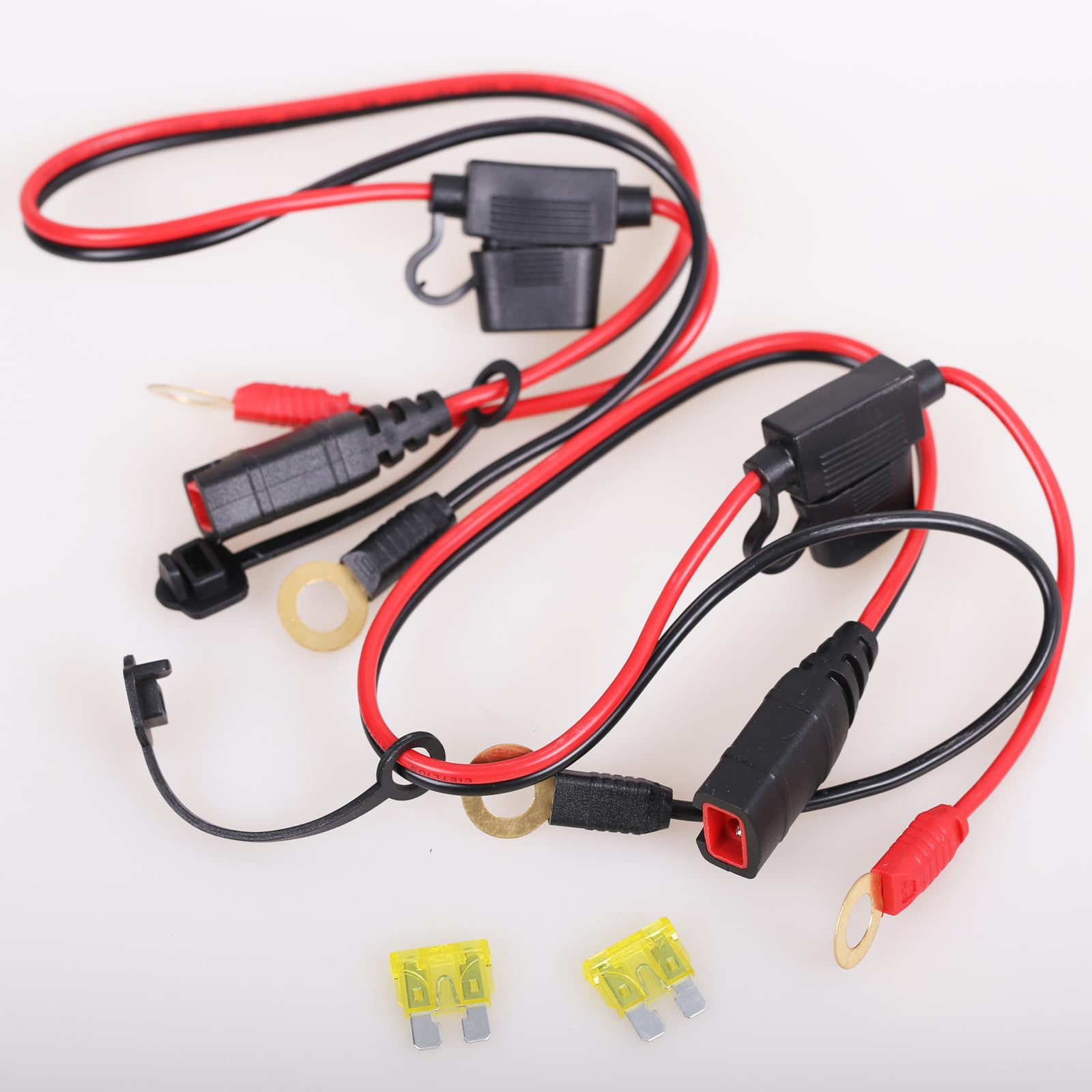 kzfuli2Pcs 16 AWG Wire Harnesses is Compatible with NOCO GC008 X-Connect and M6 (1/4in) XL Ring terminals.Suitable for NOCO Genius 1 and NOCO Genius 2 with Battery Chargers Connecting.