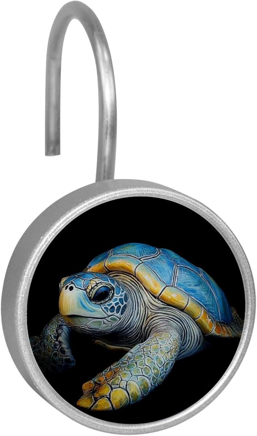 12 Pieces Sea Turtle (1) Shower Curtain Hooks Rings, Stainless Steel Shower Hook Hanger Rings for Bathroom Living Room Bedroom Home Decor