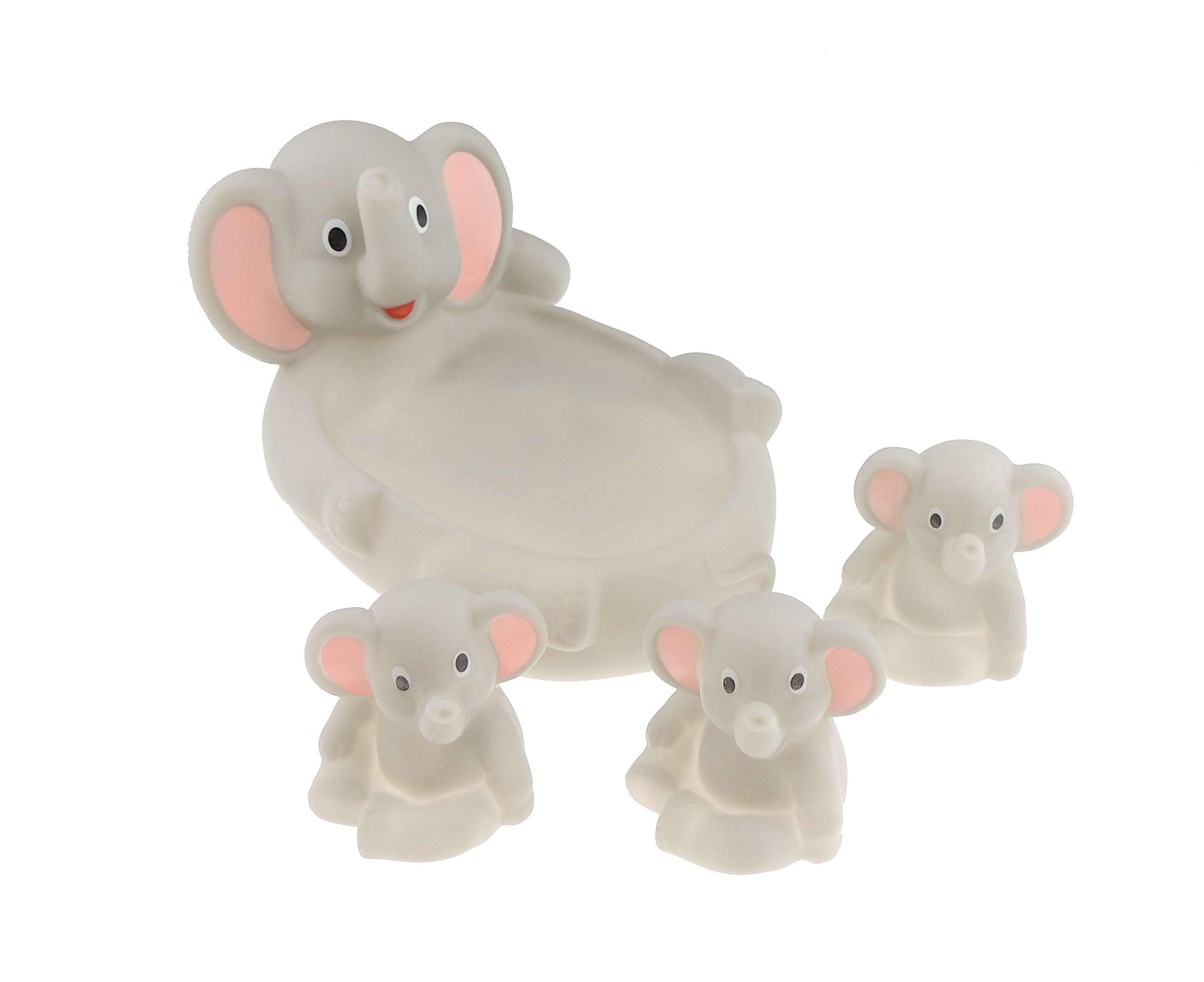 Cute Girls Boys Kids Toddler Childrens Bath Tub Bathtub Swimming Floating Animal Mummy Baby Toy Bath Shower Set (Grey Elephant)