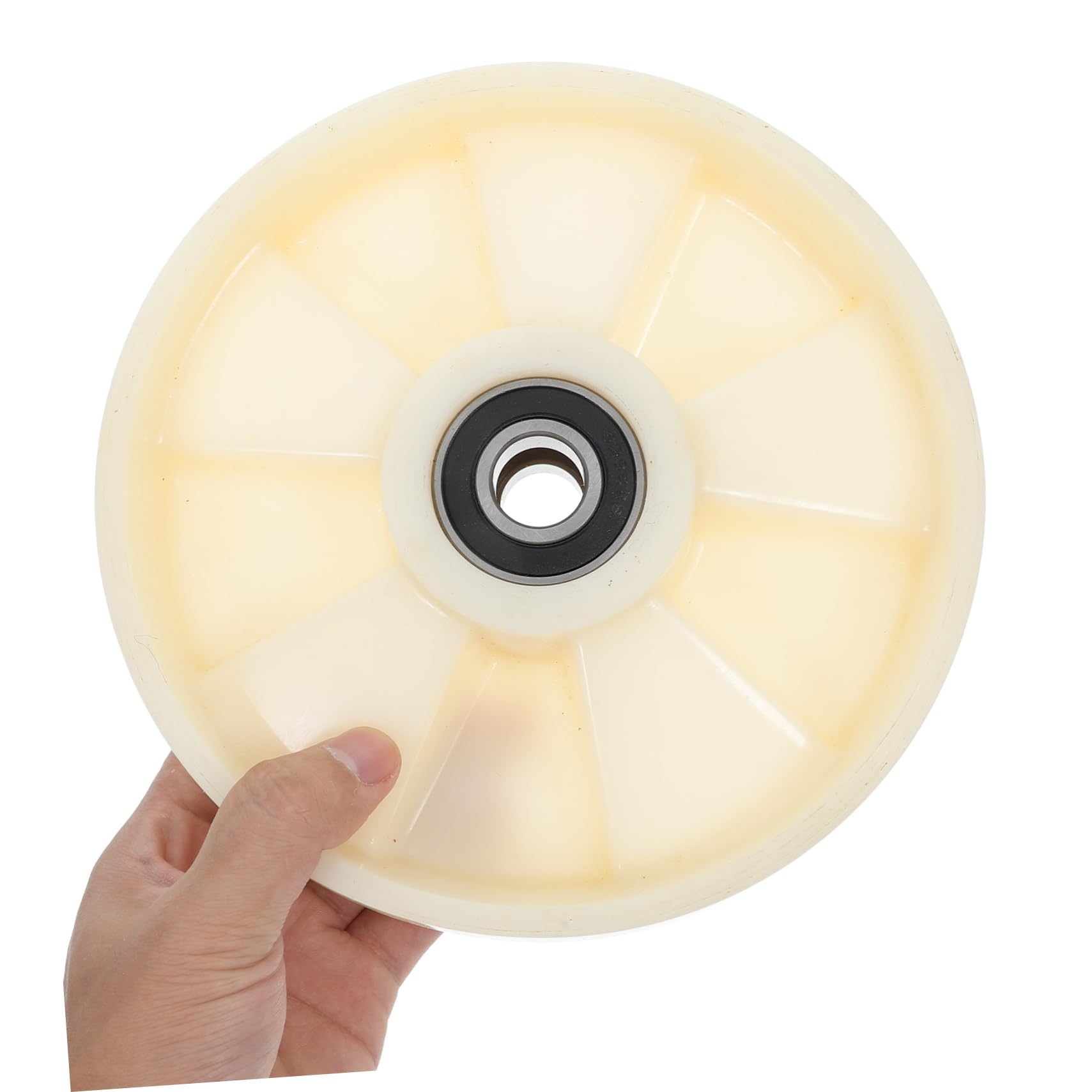 GLEAVI Drehbare Nylon Lenkrolle 200x50 Mm mit 47mm Achse und Kugellager für Hubwagen Geräuscharm und Reibungslose Rotation für Supermärkte und Logistikzentren