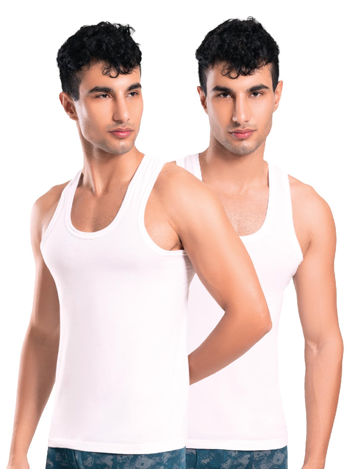 Men's Pure Tencel Modal Vest | Ultra Soft & Breathable Men’s Vest | Regular Fit Round Neck | Anti-Microbial Finish | Lightweight Premium Innerwear - Pack of 2 (Pure White Vest)-image-28