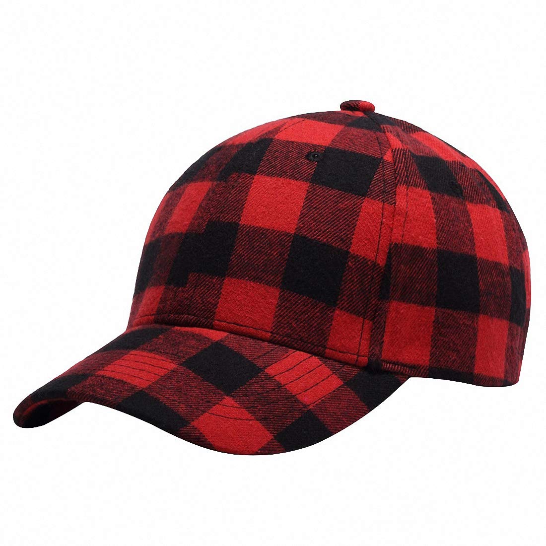 Women Buffalo Plaid Baseball Cap Hats Outdoor Hat Christmas Holiday Season Gift
