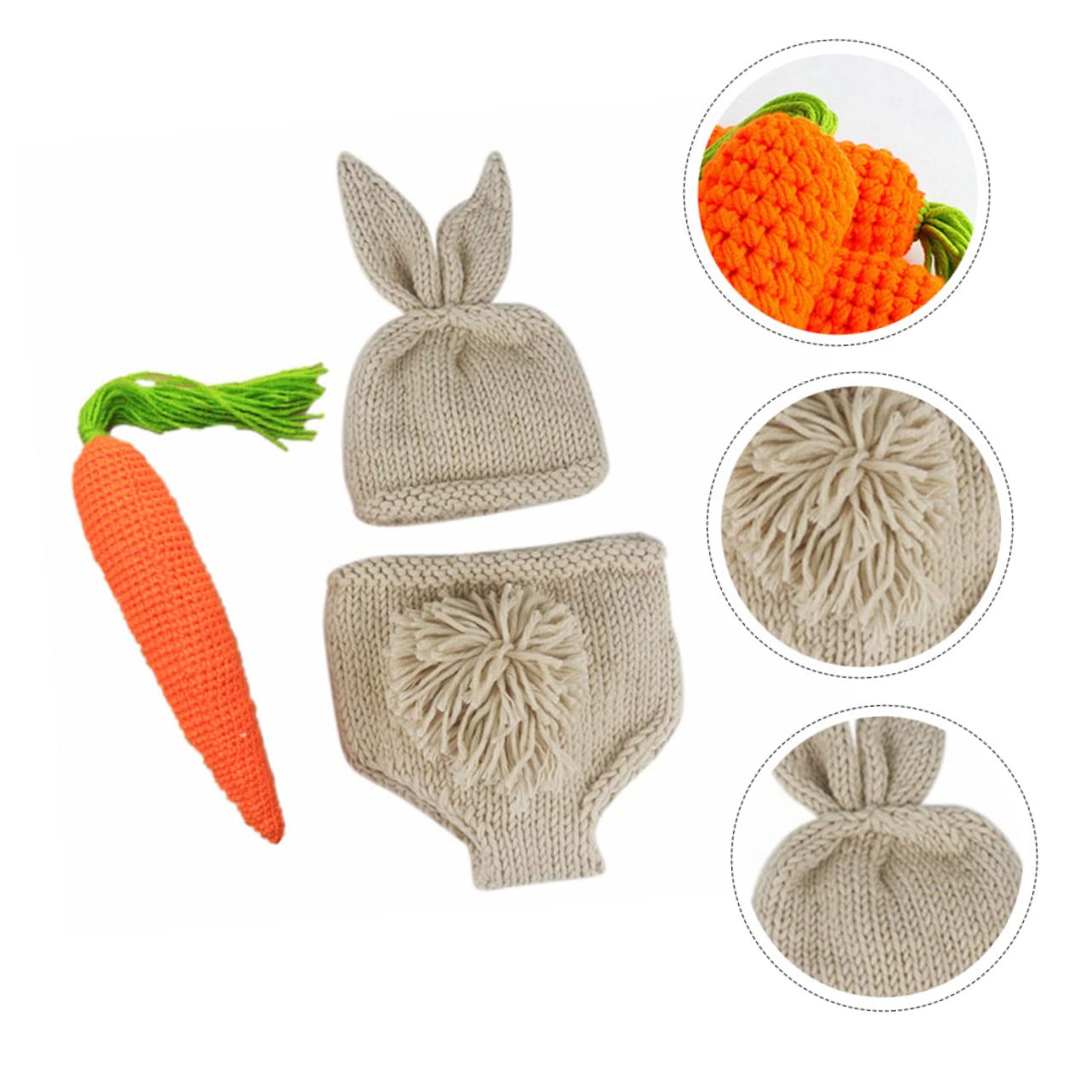 KOMBIUDA 1 Set children's photography clothing newborn bunny outfit photo costume for baby knitted photography outfits baby photo props clothes baby knit yarn baby boy to weave boy girl