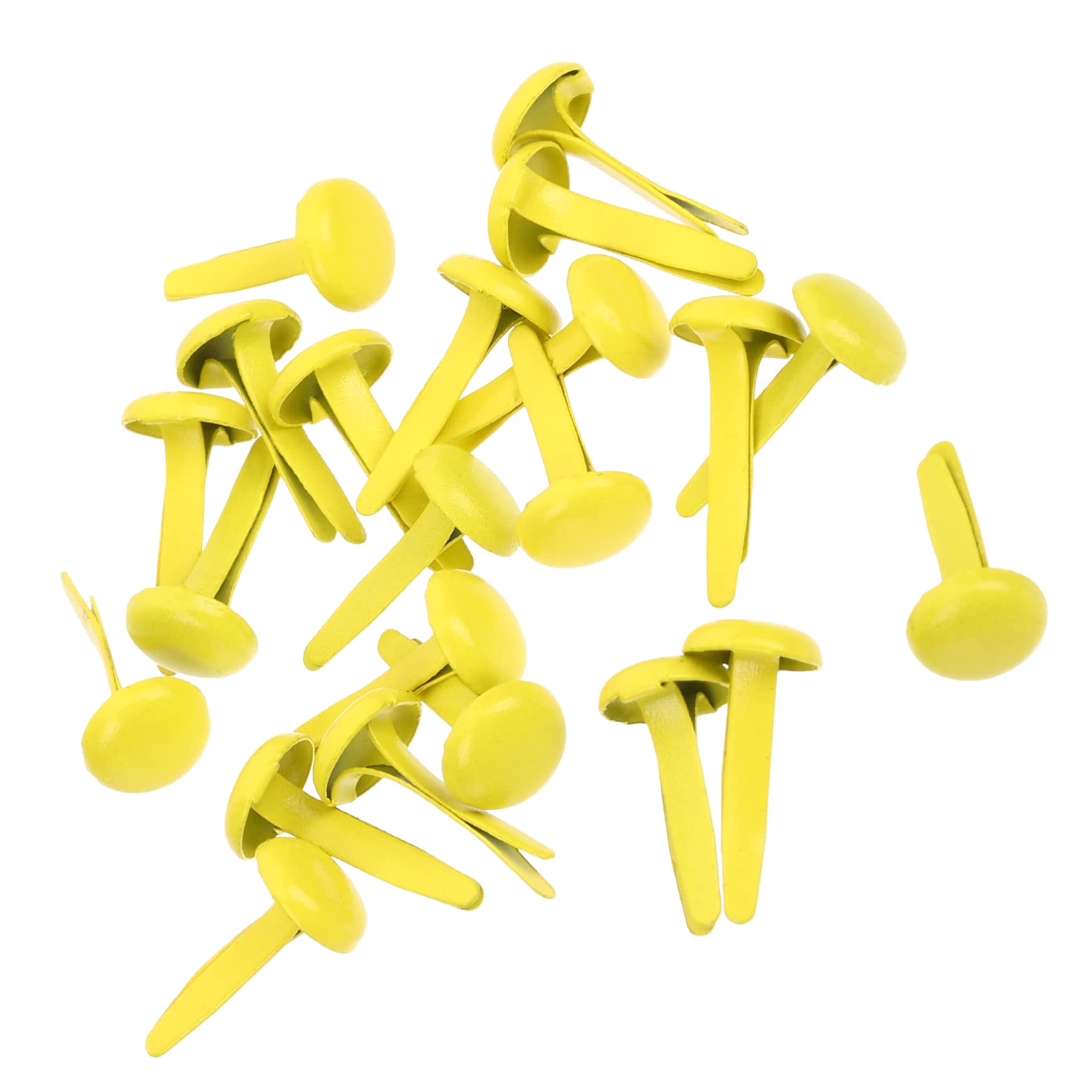 Housoutil 500pcs Metal Paper Fastener Scrapbooking Supplies Small Round Head Fasteners Brads Junk Journal Flat Paper Fasteners Paper Craft Crafts Craft Supplies Scrapbooking Kit Yellow Iron