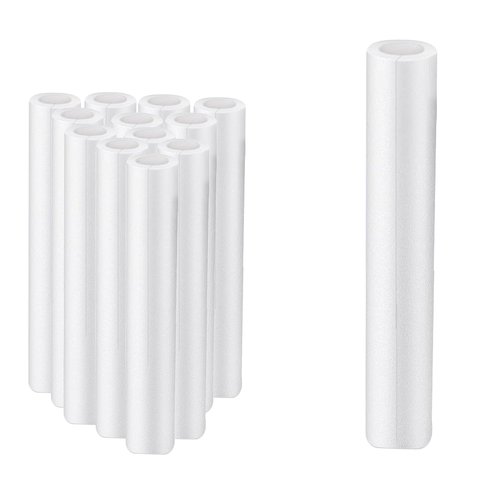 12 pièces Mousse Tube Éponge Manchon protecteur 40 cm ID 2,5 cm / OD 4,5 cm Couvercle de Tube Prédécoupé Couvercle de Tuyau Creux pour Protection Tuyaux et Chaleur Préservation