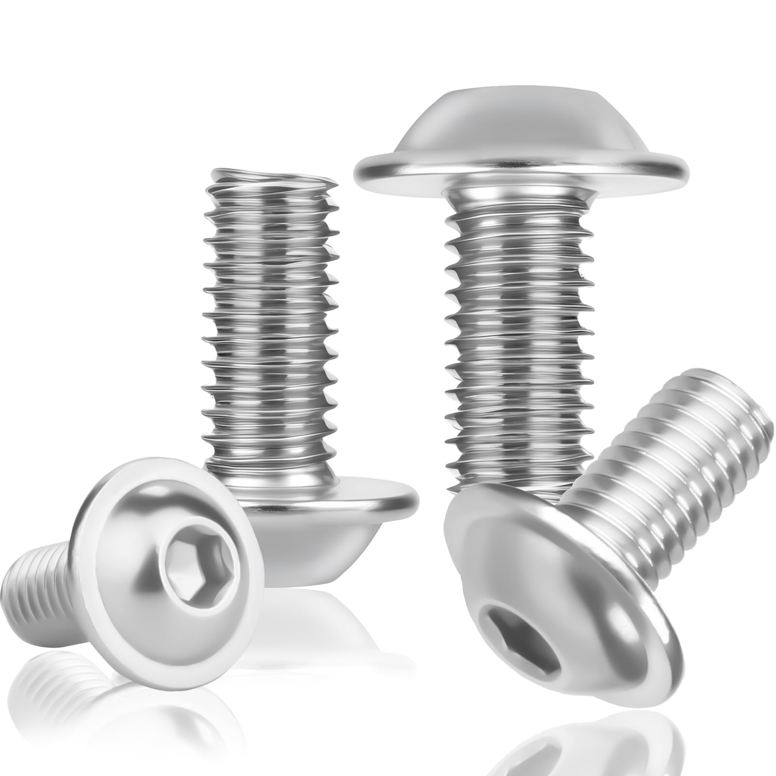 15 Pezzi Viti M8x30mm Viti Inox A2 V2A M8 con Flangia Vite a Testa Bombata con Esagono Filettatura Completa Metrica per Edilizia Arredamento Produzione Meccanica