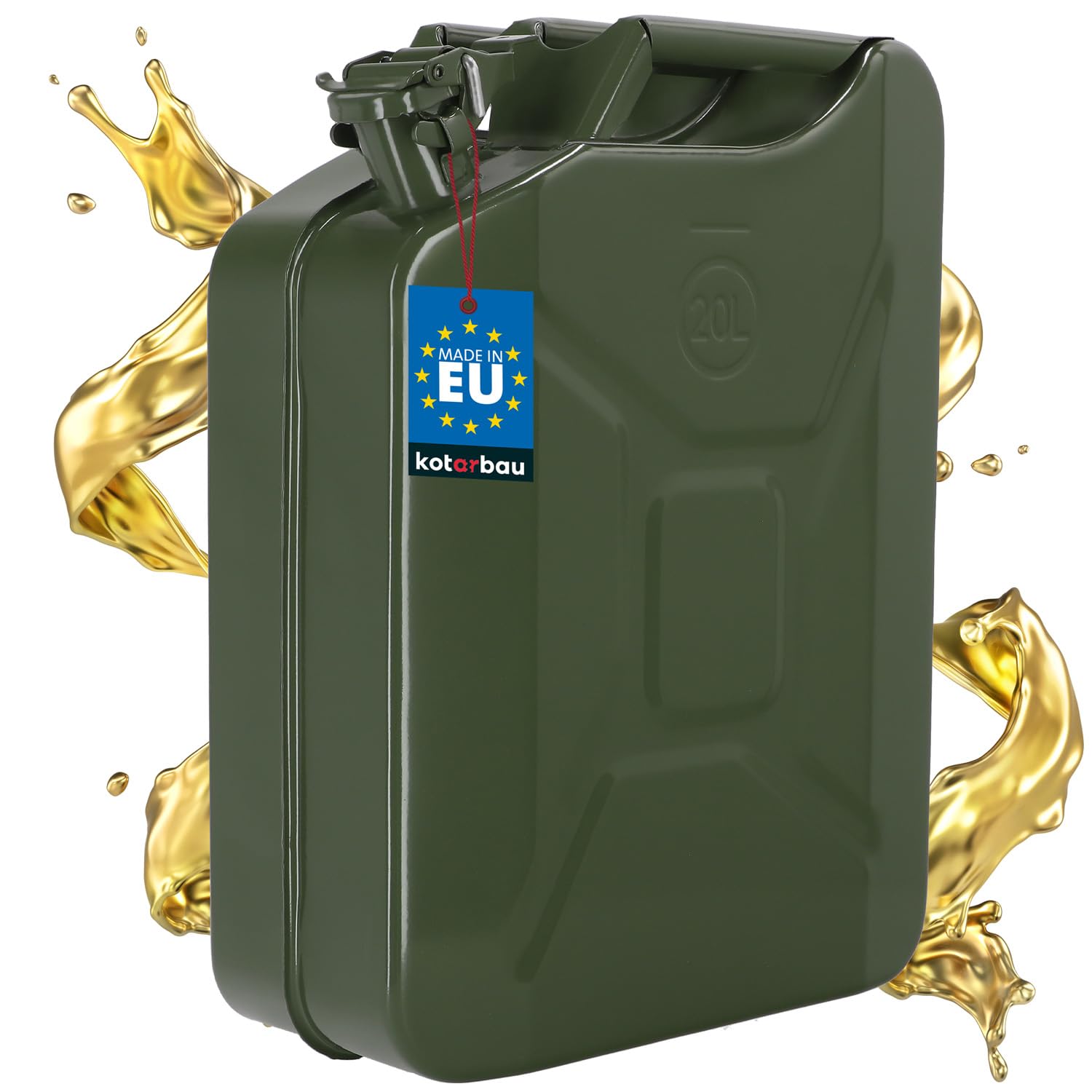 KOTARBAU® Bidón de Metal de Gasolina de 20 litros para combustibles, Gasolina y Almacenamiento de líquidos