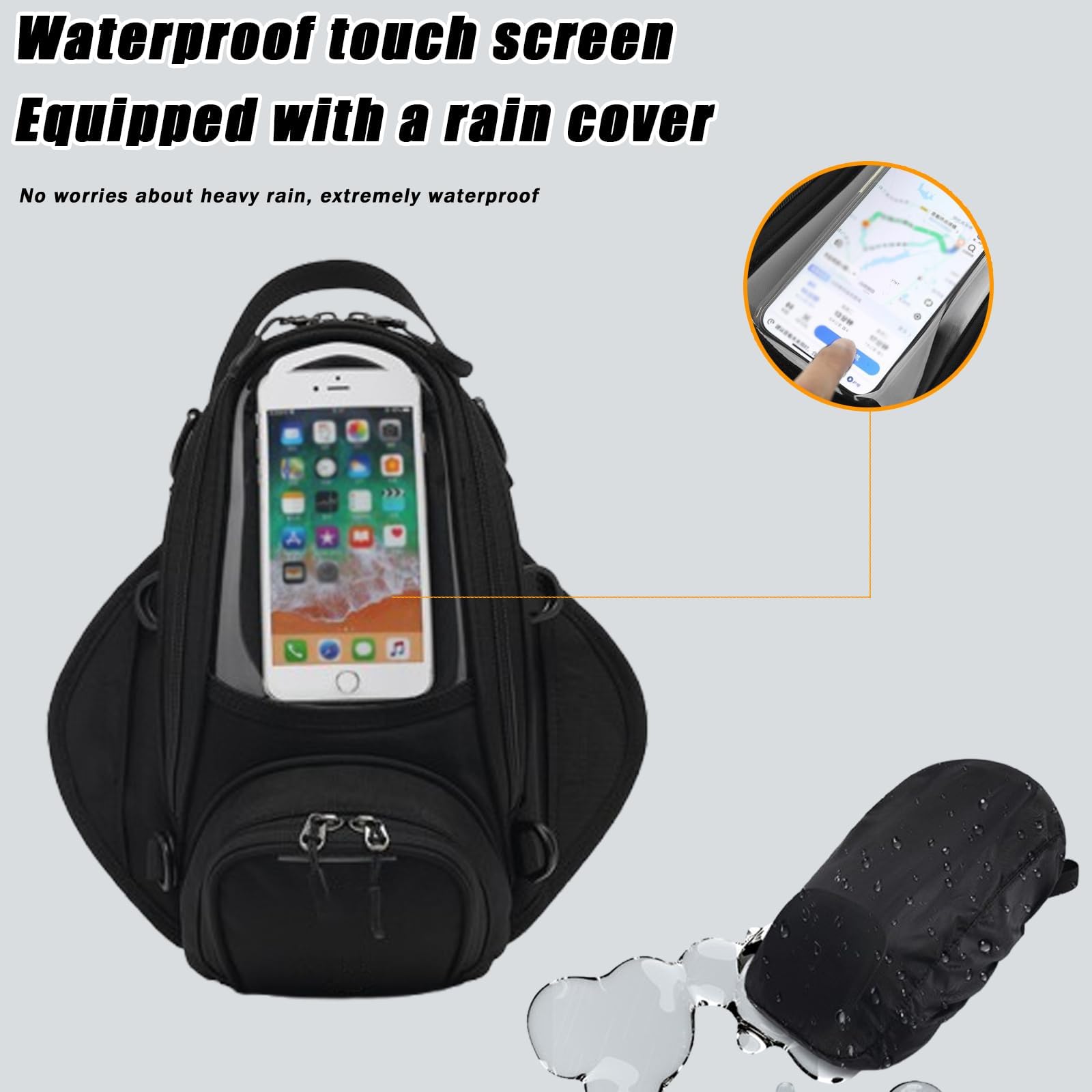 Borsa Serbatoio Moto per Benelli TRK 502X TRK 502 X TRK502X, Impermeabile Organizer, Borsa Portaoggetti per La Navigazione da Viaggio in Moto,Normal-B