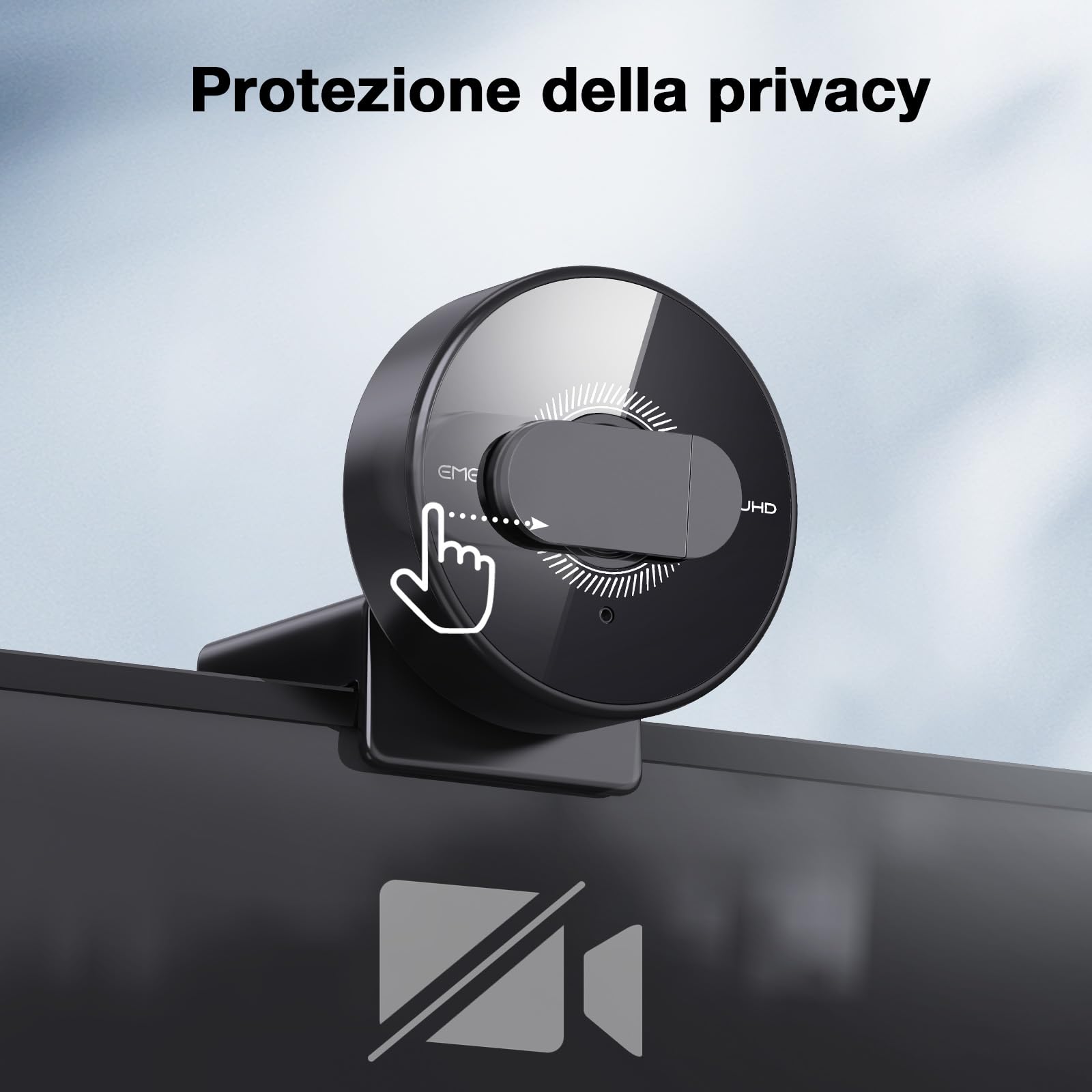EMEET C950 4K Webcam PC, 8 MP 4K UHD, AF PDAF, microfono antirumore, FOV 73°, 1080P@60FPS, protezione privacy, USB 2.0 Plug & Play