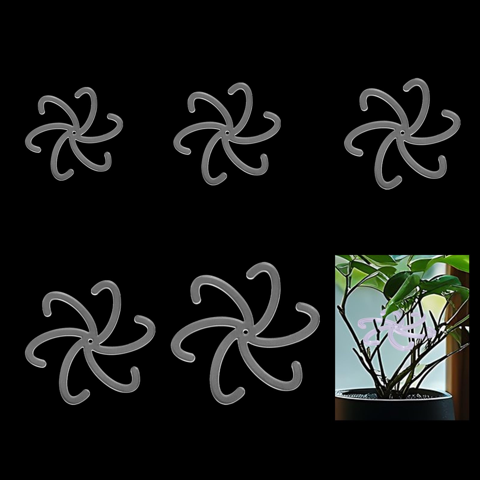 CHGCRAFT 5pcs Acrylic Plant Climbers Flower Stem Holders Acrylic Flower Shape Plant Support Stakes Plant Growth Accessories