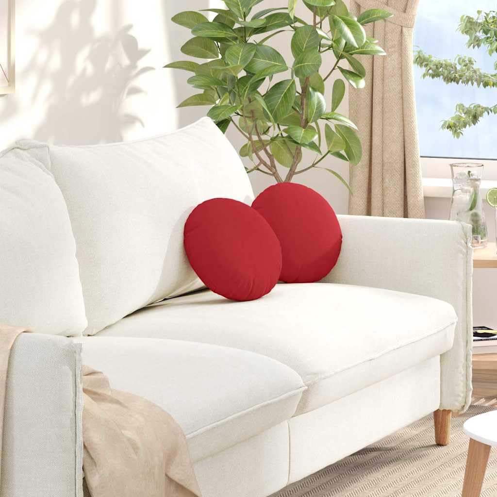 Coussin d'assise rouge Ø 30 cm lot de 2 galettes déhoussables en fibre douce