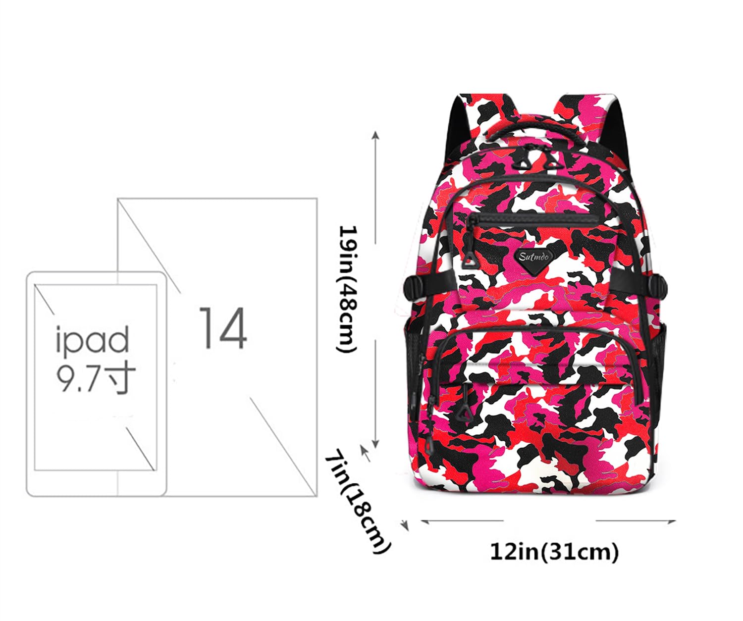 SUTMDO Casual Lightweight Backpacks for Boys & Girls, School Bookbags, 15 