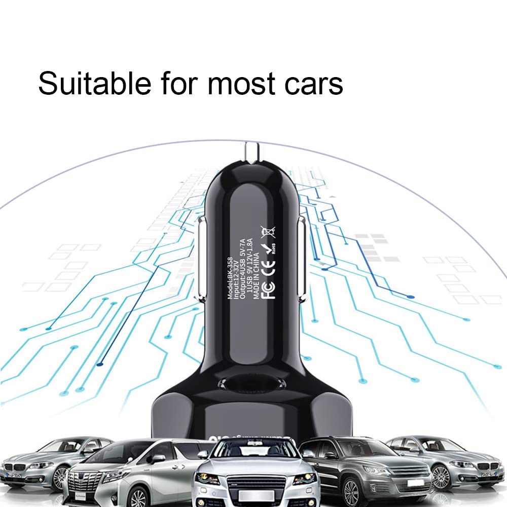 Caricabatterie Auto USB 4 Porte QC 3.0 - 4 In 1 Adattatore Ricarica Rapida Per Accendisigari