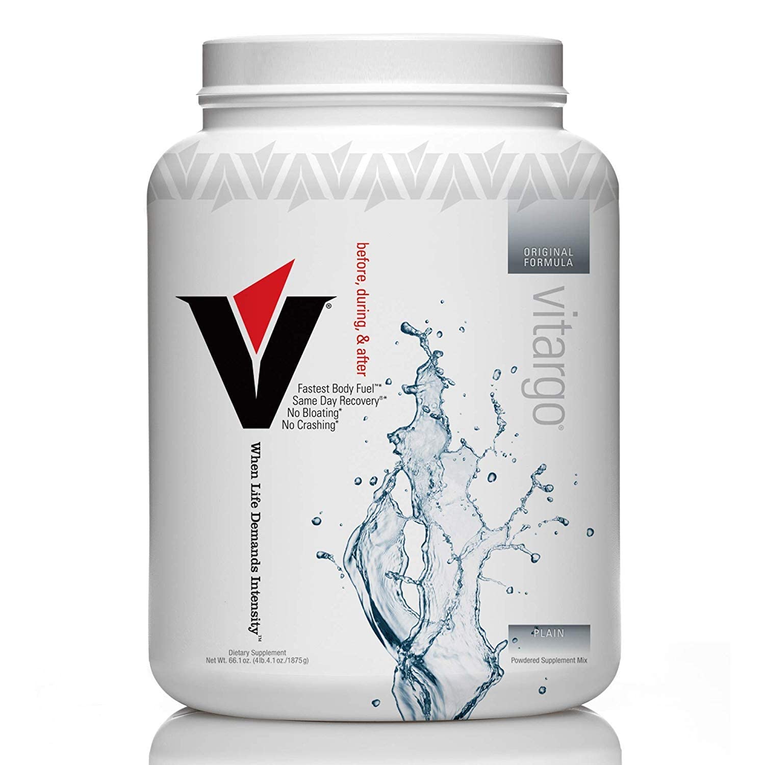 Vetargo Vitargo Vegan and Gluten-Free Premier Carbohydrate Fuel for Athletic Performance, Before - During - After Workout (Plain, 50 Scoops)