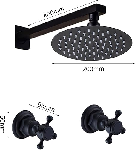 Miniatura 4 de Cabezal de ducha, cabezal de ducha de alta presión de 8 pulgadas con kit de válvula mezcladora de 2 manijas, juego de grifos de ducha de lluvia