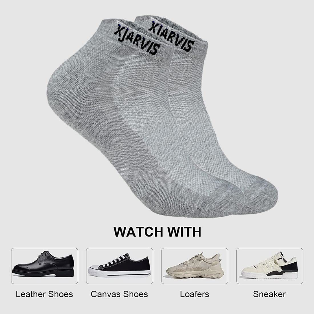 XJARVIS Calzini sportivi lunghi fino alla caviglia, in cotone e bambù, per uomini e donne, calzini sportivi a tinta unita, unisex, per corsa, ciclismo e palestra, inodore (confezione da 5)