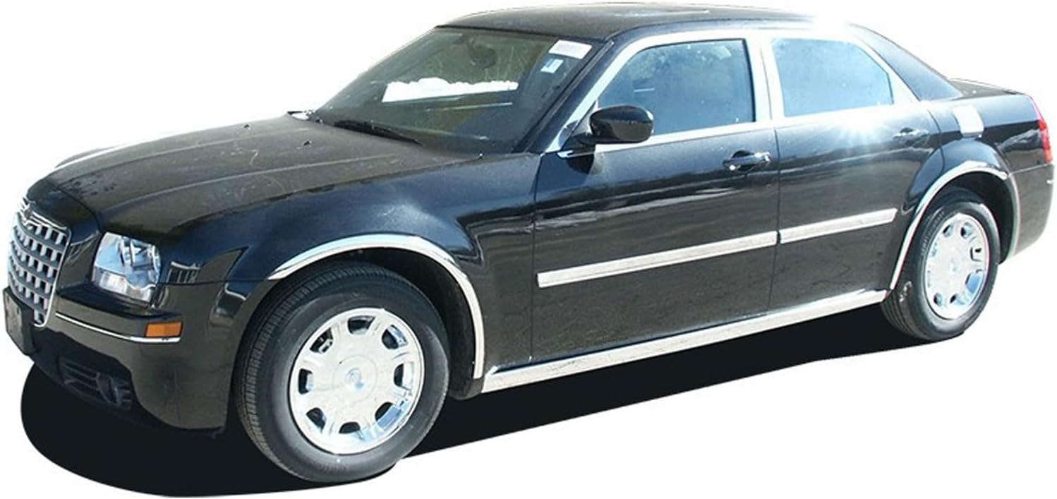 QAA is Compatible with 2005-2010 Chrysler 300 14 Piece Stainless Side Molding Accent Trim, Arrow - 1.25" Wide AT45765