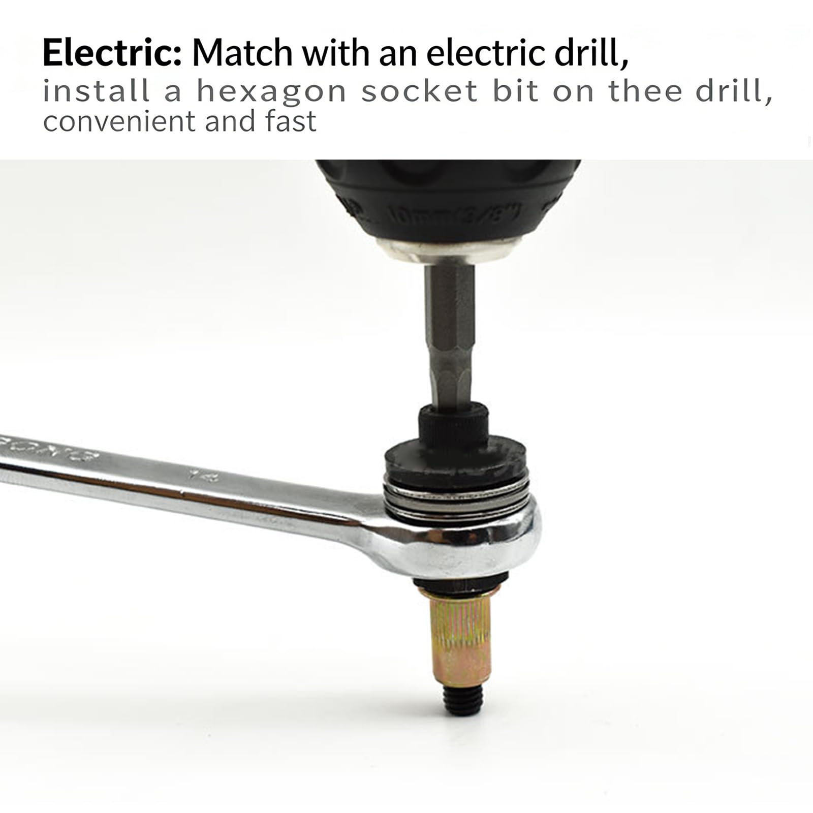 Adattatore per trapano per rivetti Rivettatrice manuale Semplice da installare Rivettatrice manuale Accessorio per fissaggio sicuro Accessorio per rivettatrice manuale