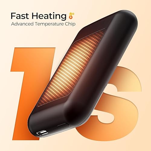 Miniatura 7 de Hotdot Hand Warmers Rechargeable, Heat Levels (104–131°F), Real-Time Temp & Battery Display, Electric Hand Warmers, Fast Heating, Fits in AI-Black