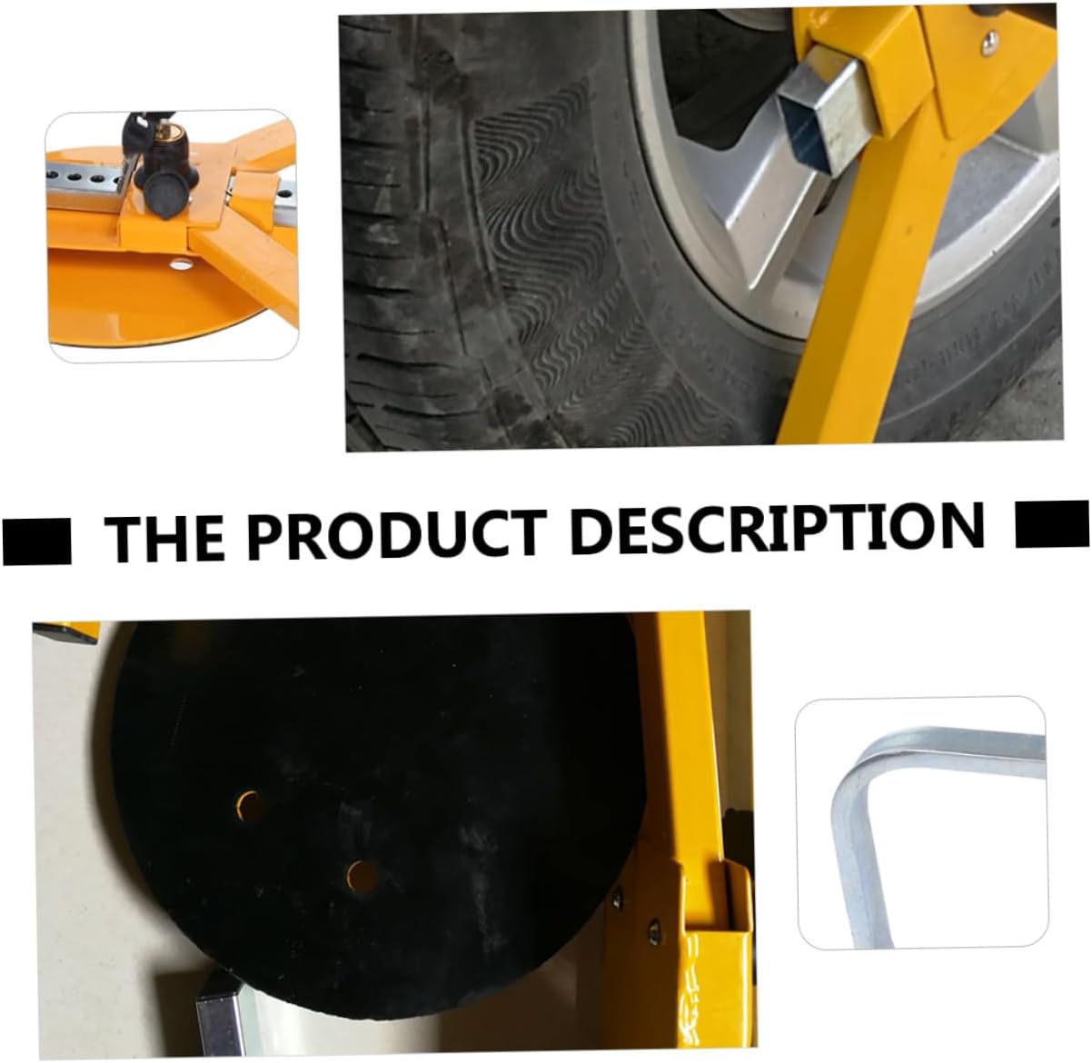 Car Parking Wheel Lock Tri Fork Anti-Theft Clamp with Cover for Wheel Protection Easy Operation Safety Lock for Cars and SUVs Yellow