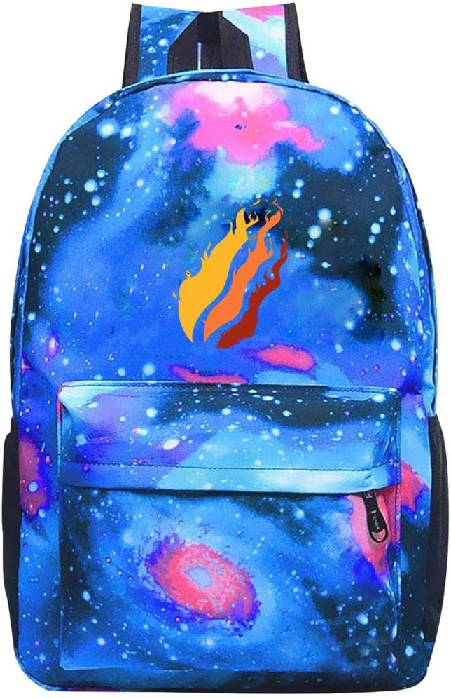Preston Fire Nation Playz Gamer Flame Backpacks, GCASST Galaxy School Bags for Teens Girls Boys Kids, Laptop Backpack, Unisex Casual Bag