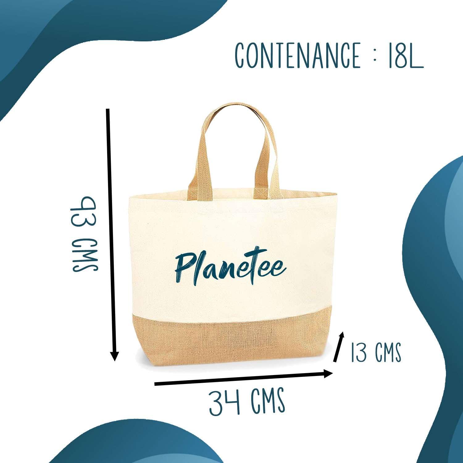 Bolso La Cheffe Búho de grano | Cabas de playa Carreras Algodón y Yute Idea de regalo para mujer, beige
