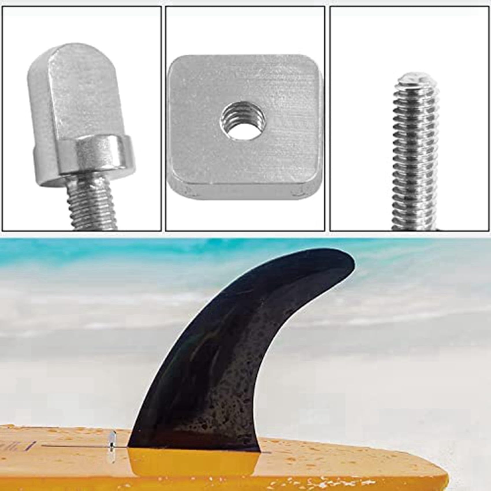 SUP FinnScrew, Fin Screw, SUP Accesorios para Box Surfboard, Surfboard, Paddle Board, Longboard Surf Outdoor Pack de 60
