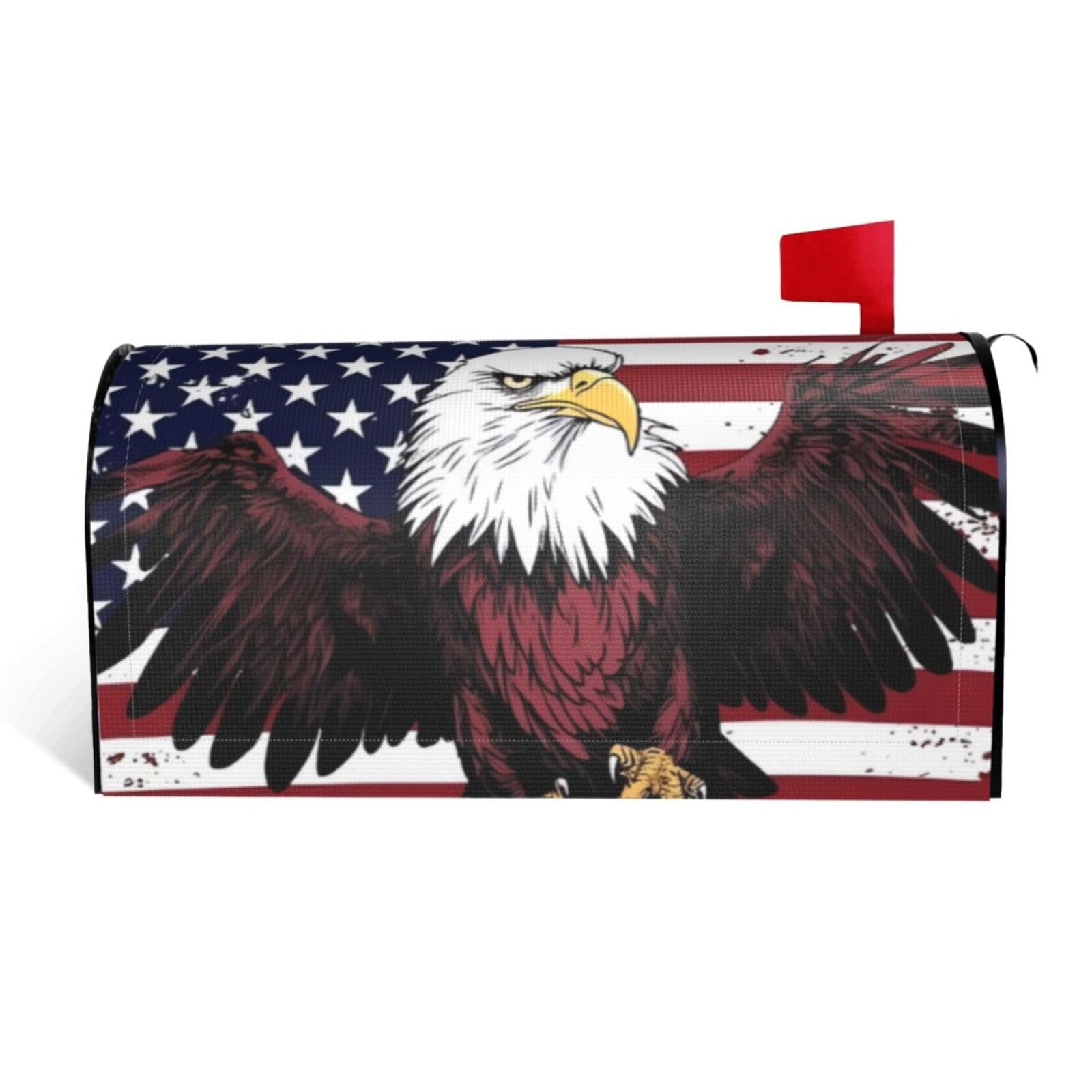American National Flag with Eagle Mailbox Covers Magnetic Standard Size 21x18 in, Decorative Post Letter Box Cover Waterproof Mailbox Wraps Outdoor Post Wraps for Garden Yard Home Decor
