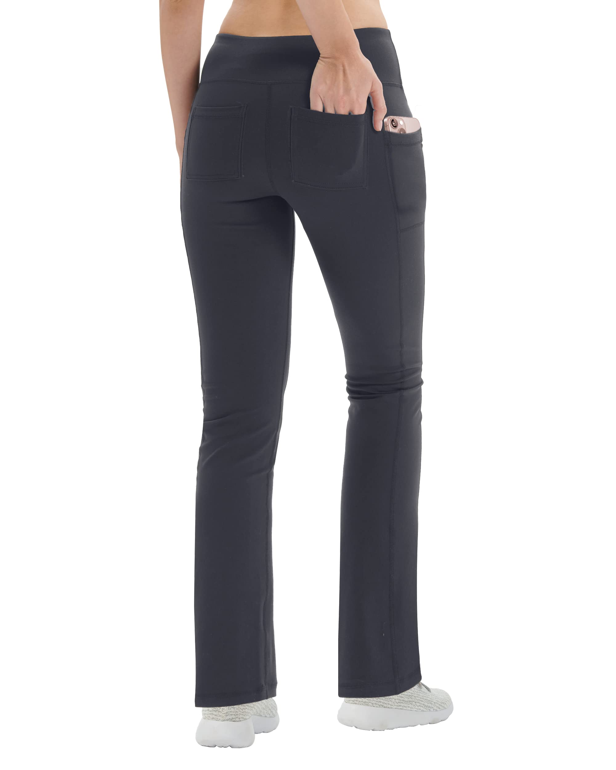 ZeronicWomen Yoga Dress Pants Stretchy Bootcut High Waist Straightleg Workout Office Slacks with Pockets Bootleg Flare Pants