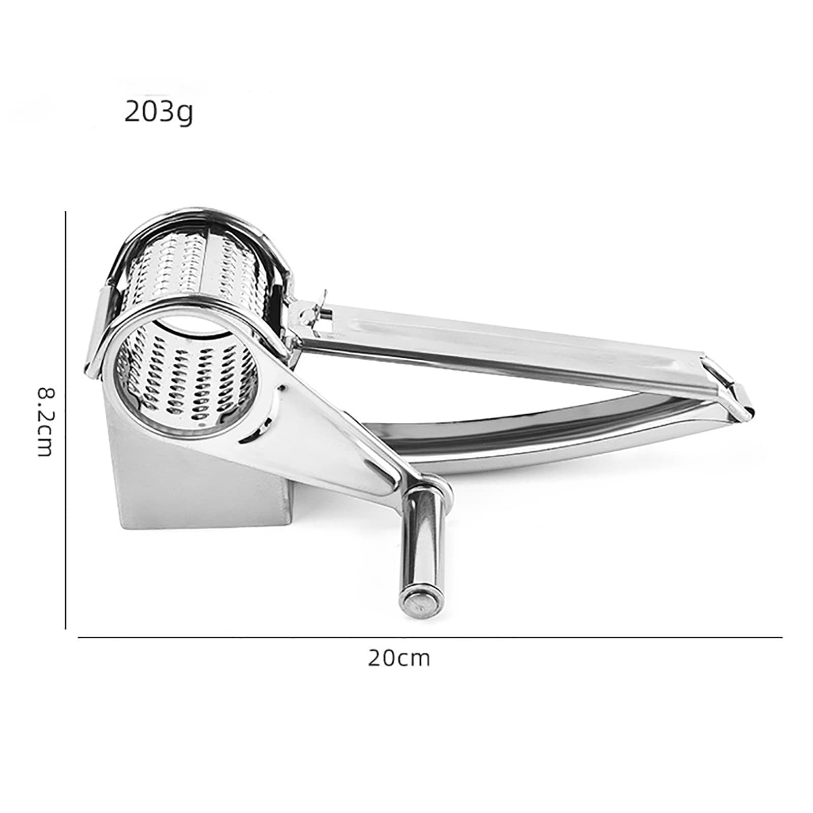 Rallador De Queso Rotatorio Manual 4 En 1, Duradero Y Resistente Al Óxido, De Metal, Con Mango Y 4 Cuchillas Intercambiables De Acero Inoxidable, Ideal For Regalo De Cocina.