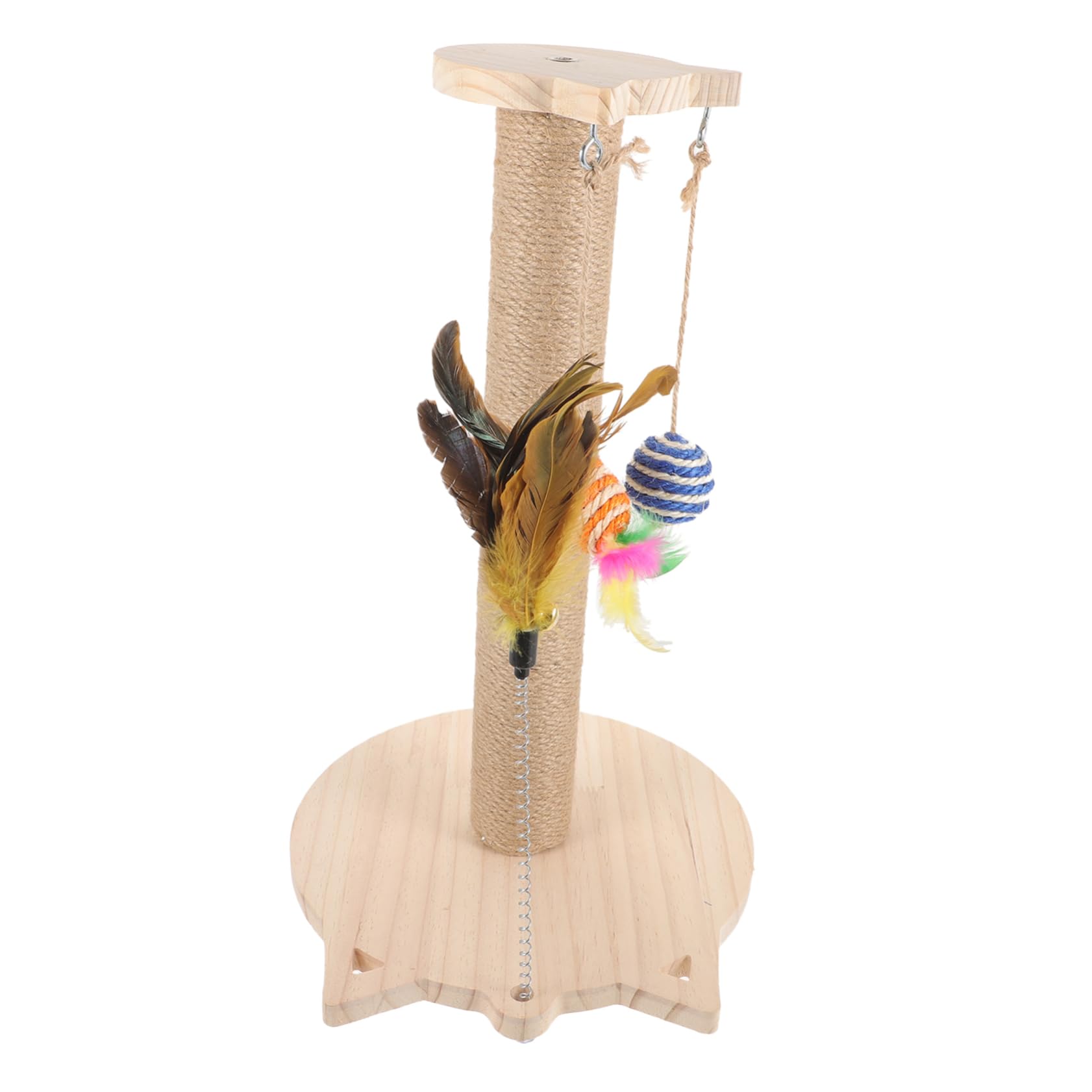 HEMOTON Rascador para Gatos De Sisal Natural Rascador De Suelo para Diario Seguro con Juguete para Rascar Decorativo y Cómodo para Gatitos