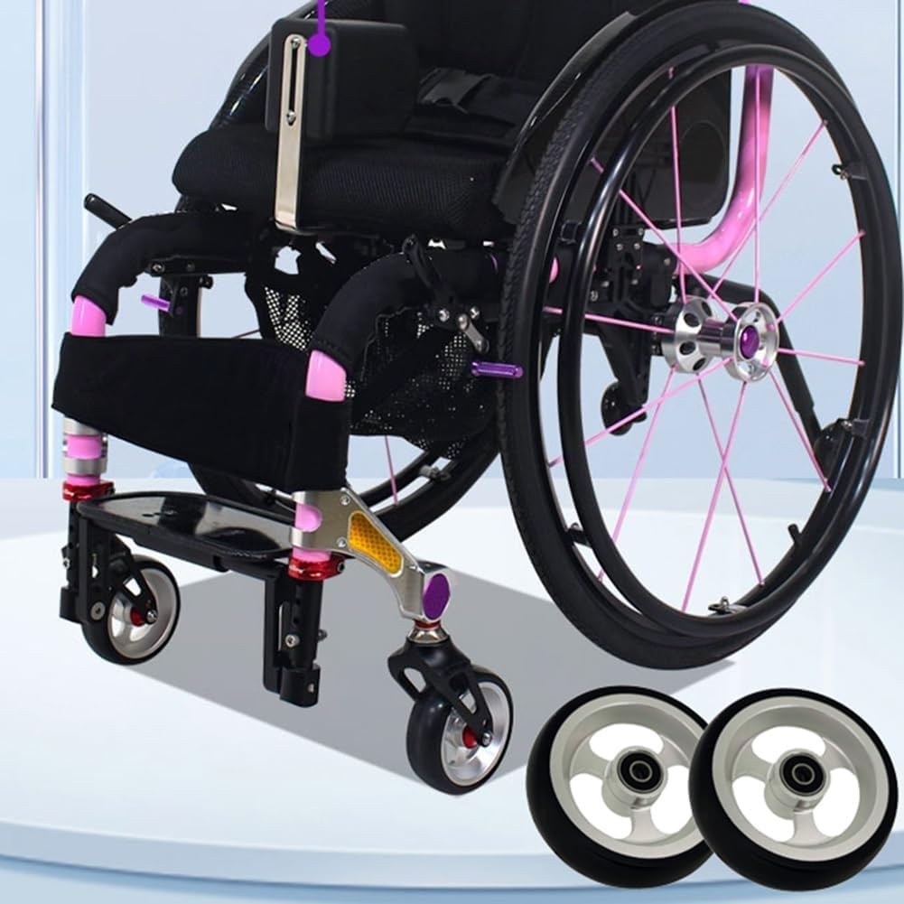 Par De Ruedas Delanteras Repuesto For Silla Deportiva, Poliuretano Macizo 4 Pulgadas(100mm(4in))