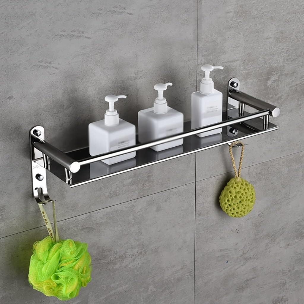Premium New Look Stainless SteelWall Shelves, Floating Shelves for Bathroom, Kitchen Shelf , Bedroom Stand , Bathroom Shelf with Hanger Bathroom Accessories