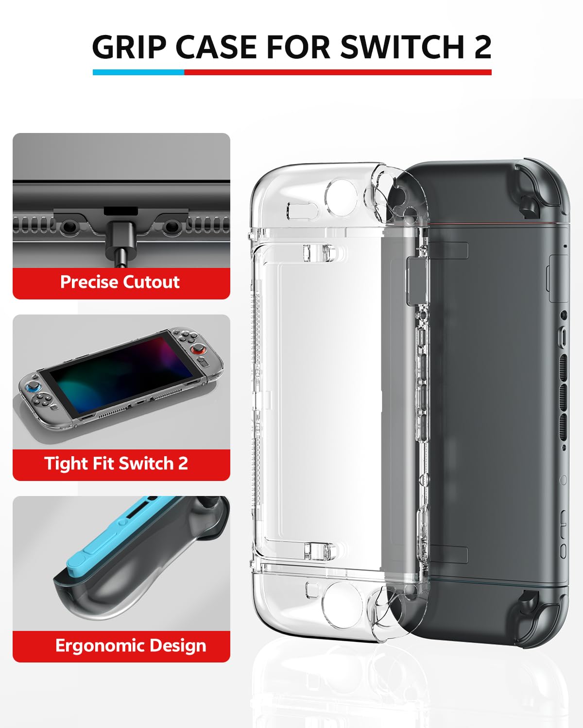 Switch zestaw 2 akcesoriów do Nintendo, zestaw do gier 16 w 1: futerał, kontroler bezprzewodowy, automatyczne wyrównanie osłony ekranu OneTouch, kierownica, Joycon dla