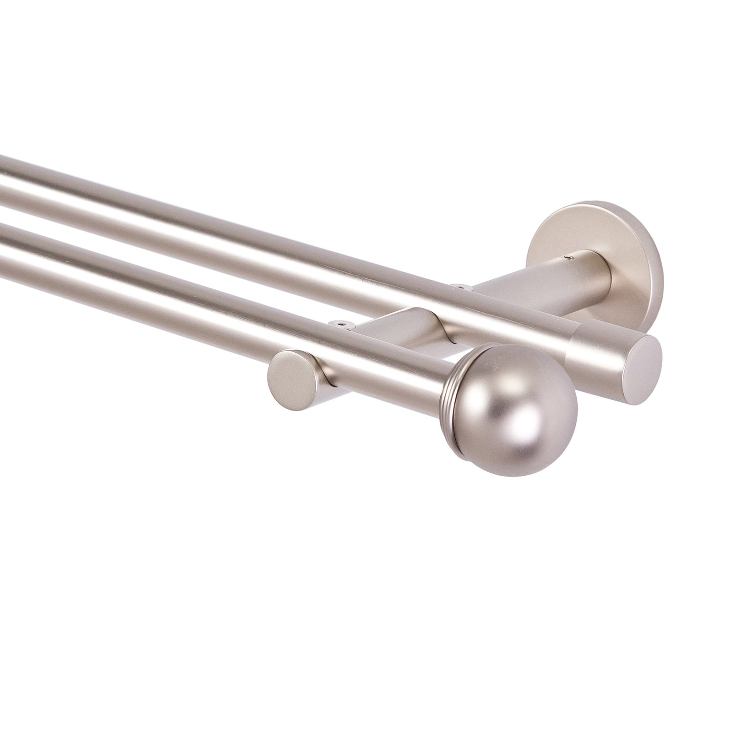 Tringle à rideaux 2 voies en chrome Mat 16 mm, 120
