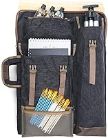 Vista 3 de TRANSON Estuche de Portafolio de Arte Mochila de Lona Bolsa Grande 26” x 19.5