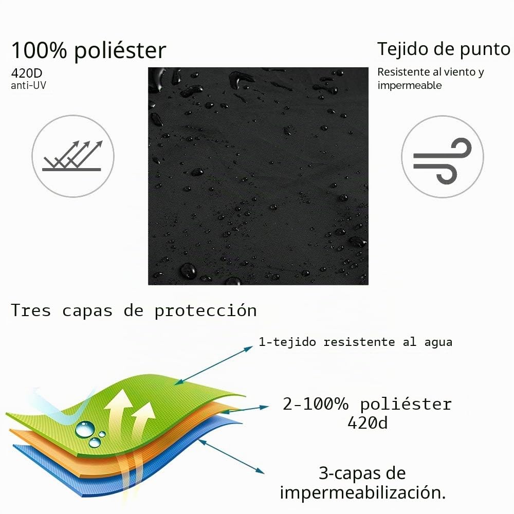 Funda de columpio de jardín de 3 plazas, Oxford impermeable, lona de balancín antirayos UV, cubierta de protección para columpios exteriores