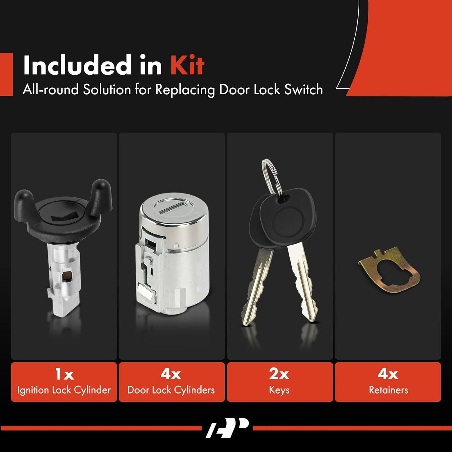A-Premium Door Lock Cylinder with Key Set Compatible with Chevrolet Express 1500 2500 3500 2001-2007 & GMC Savana 1500 2500 3500 2001-2007