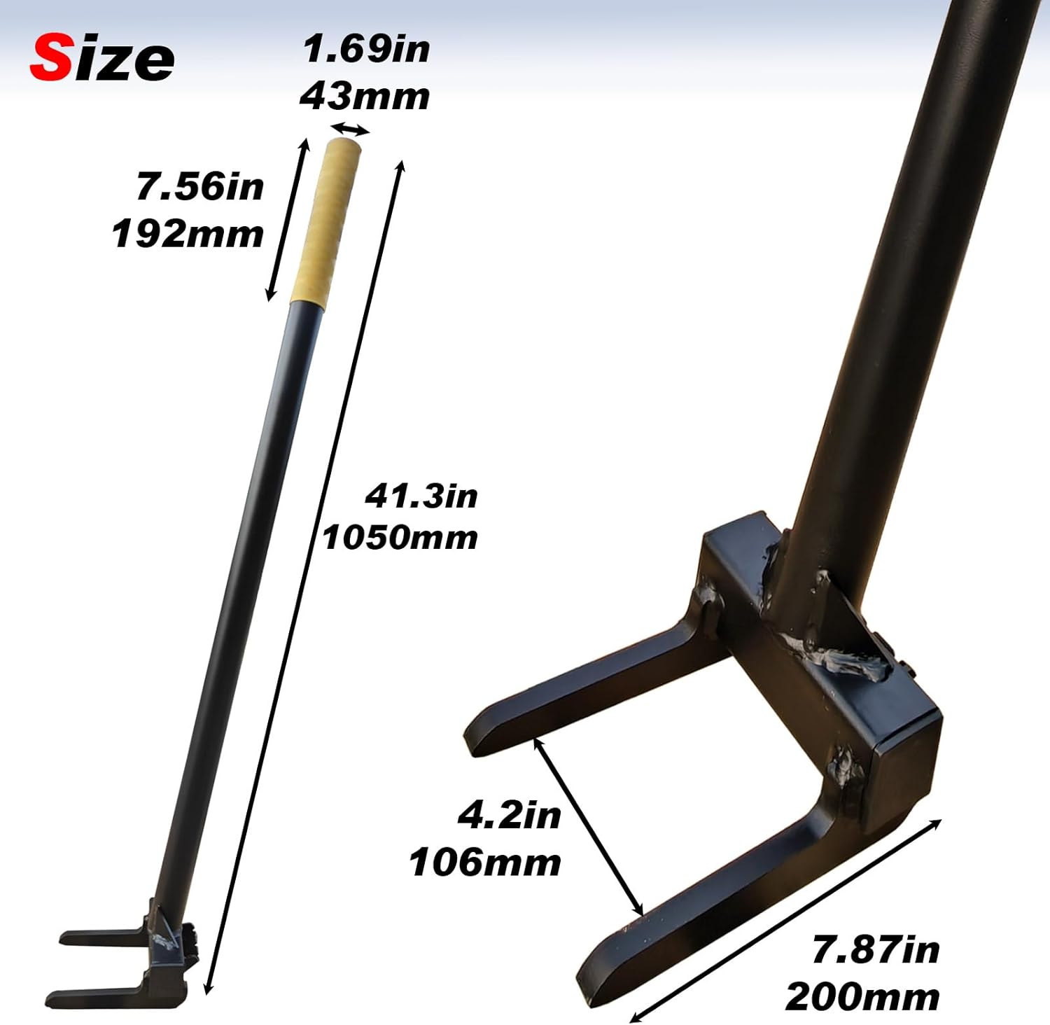 Pallet Buster with Handle 40’’ and Nail Puller, Fully Welded Deck Wrecker Pry Bar, Heavy Duty Pallet Deck Board Removal Tool, Industrial Breaker Bar for Removing or Tearing Down Woods, Black