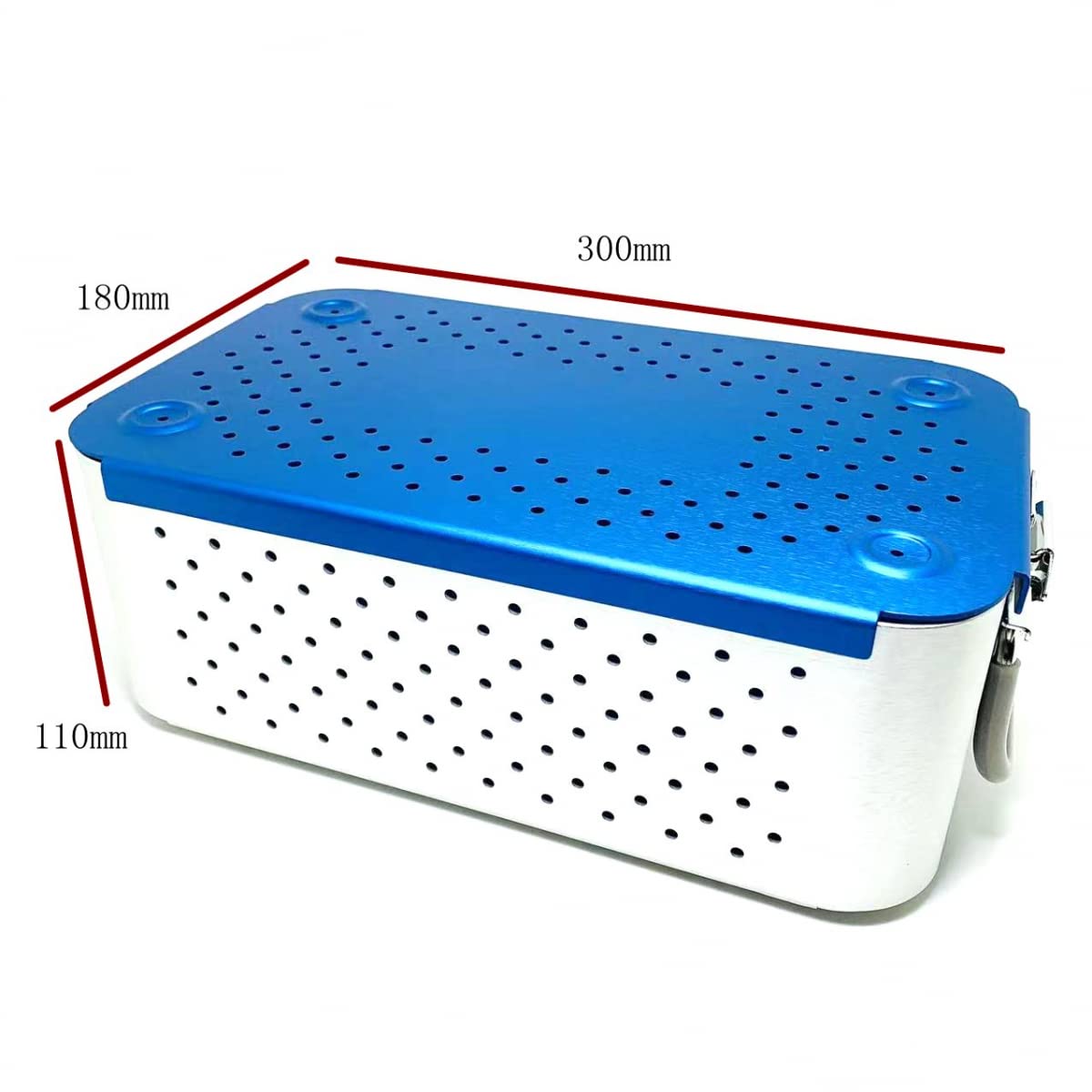Instrument Sterilization Tray Box with Silicone mat 300mm*180mm*110mm Disinfection Sterilization ultrasonic Basket case ultrasonic Cleaning Washing Sterilization Trays opthalmic ENT