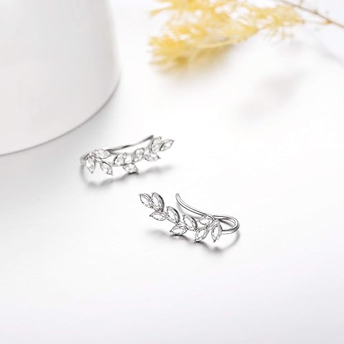 Miniatura 3 de AOBOCO Aretes de plata de ley 925 hipoalergénicos para orejas sensibles, hechos con cristales austriacos