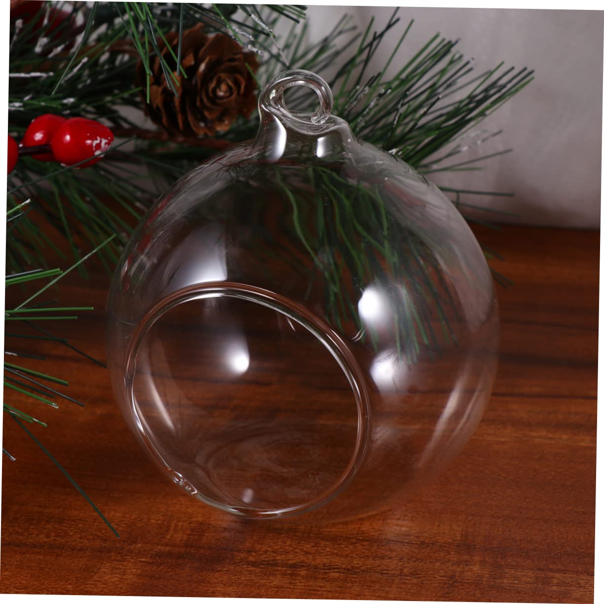 Cabilock 6piezas Bolas Colgantes Transparentes De Navidad Diseño De Agujero Adornos Rellenables para Decoración De Árboles y Manualidades