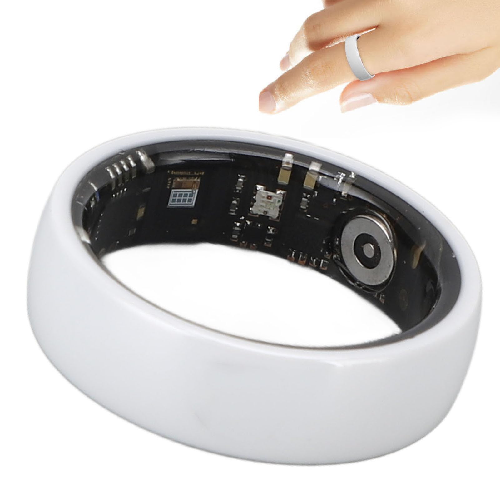 Anello Intelligente, Anello di Contapassi della Ceramica Indossabile da 50 M e IP68 Anello di Contapassi, Controllo di Accesso NFC, Anello di Tracciamento del Fitness di attività