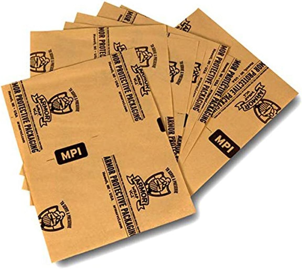 Armor Protective Packaging MPI1212 VCI Paper Prevents Rust, Corrosion Oxidation on Aluminum Brass Copper, 12" X 12" Sheet (Pack of 1000)