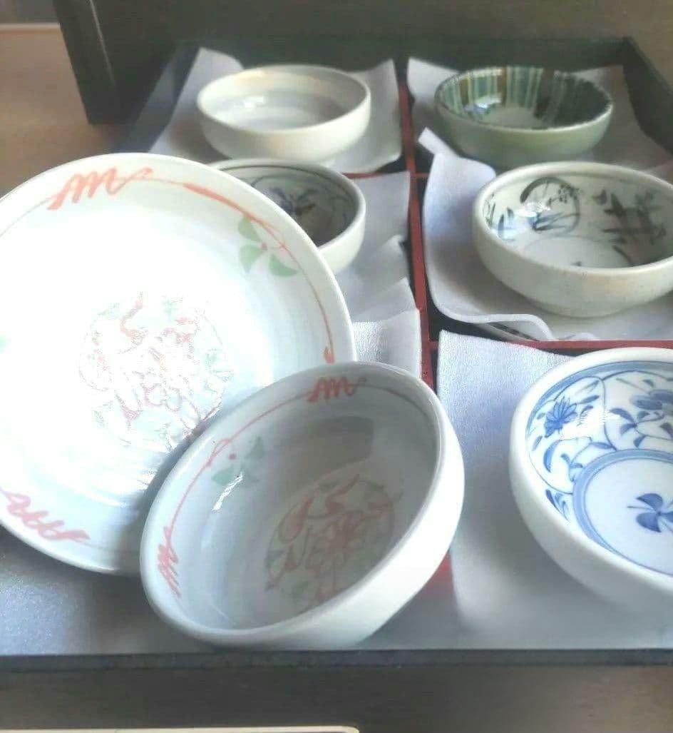 未使用 有田焼 豆皿＋小皿 同柄6セット（12枚）木箱入り/ 和食器 未使用 有田焼 豆皿＋小皿 同柄6セット（12枚）木箱入り/ 和